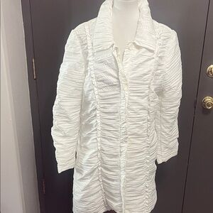 Samuel Dong White Ruched Jacket
